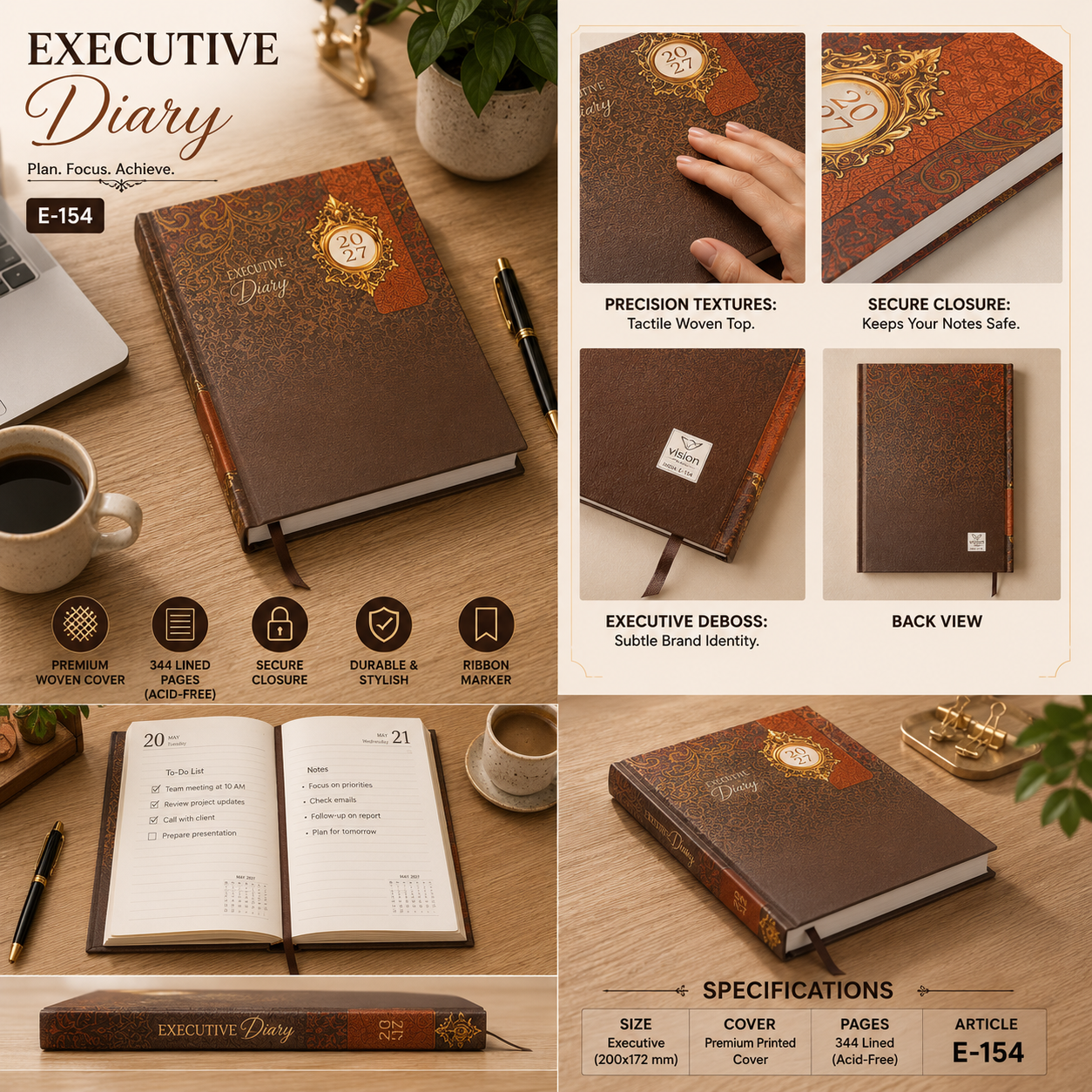 Eco Kraft Diary E-124