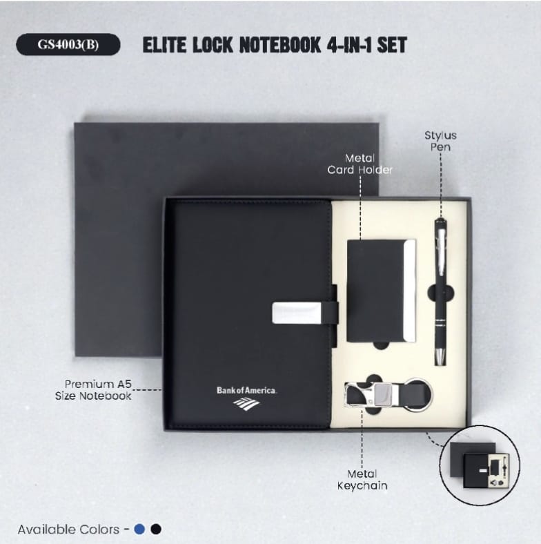 Elite Lock Notebook 4-in-1 Set