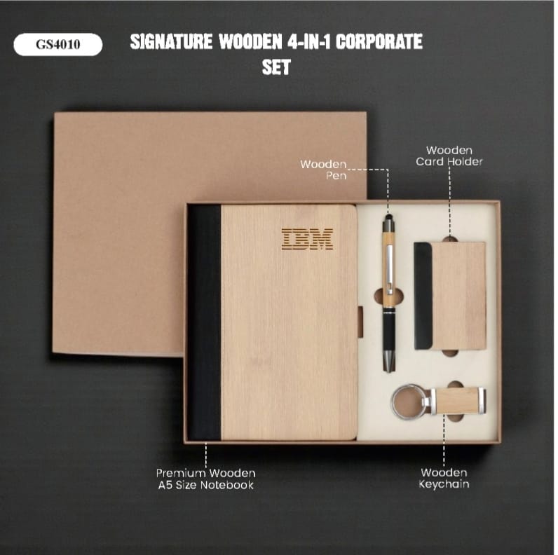 Signature Wooden 4-in-1 Corporate Set