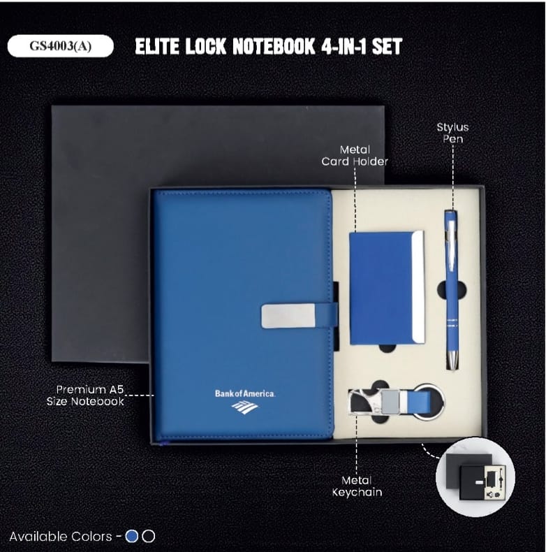 Elite Lock Notebook 4-in-1 Set