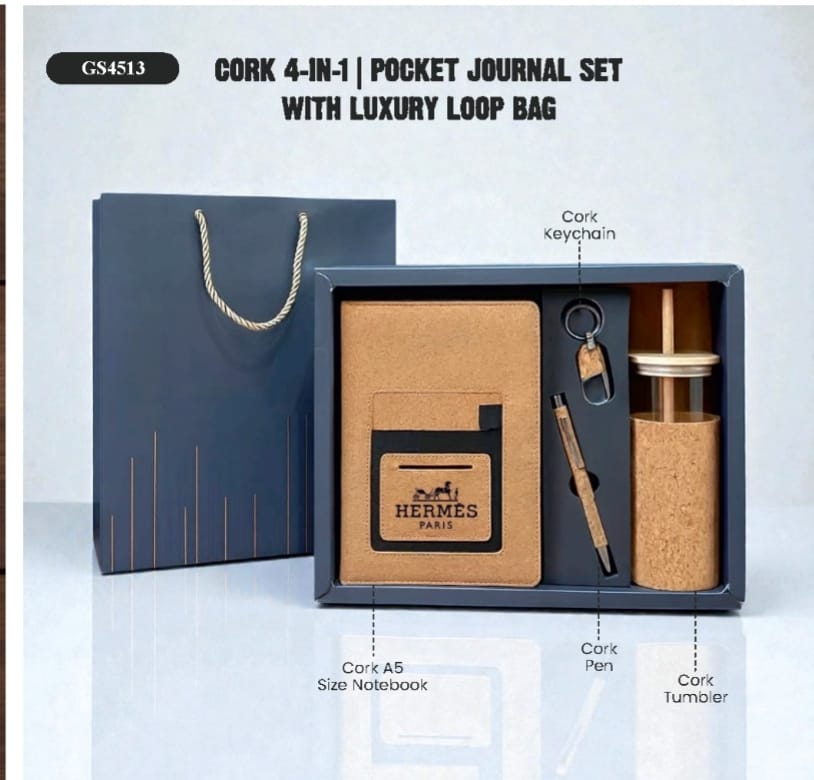 Cork 4-in-1 | Pocket Journal Set with Luxury Loop Bag