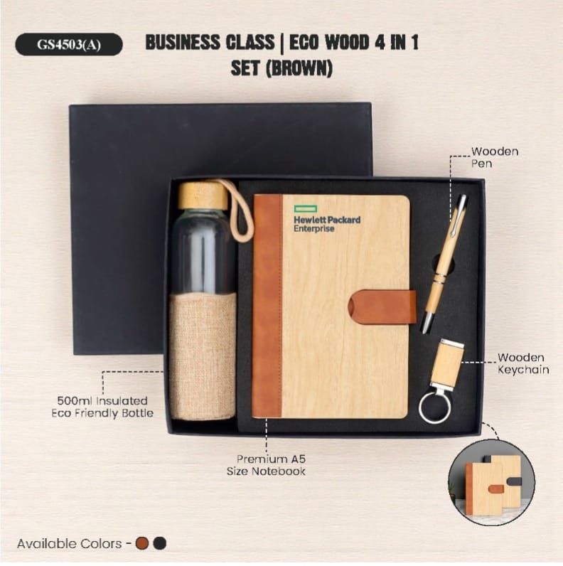 Business Class | Eco Wood 4-in-1 Set (Brown)