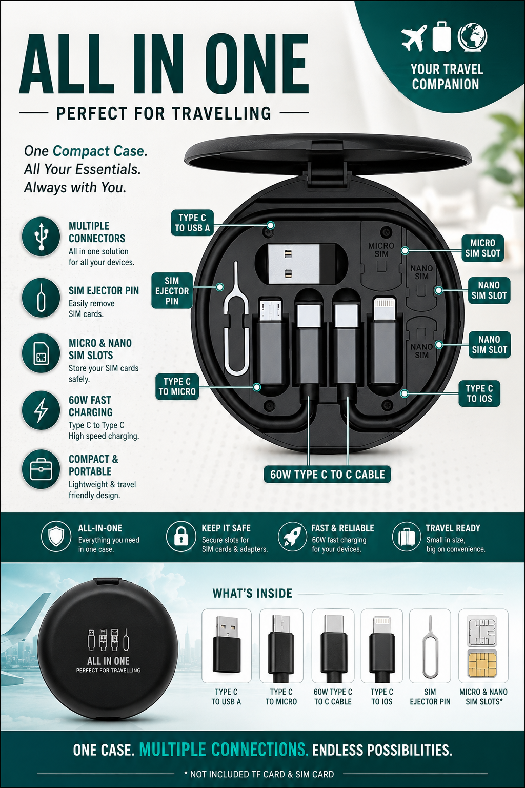 All in One Round Charging Cable