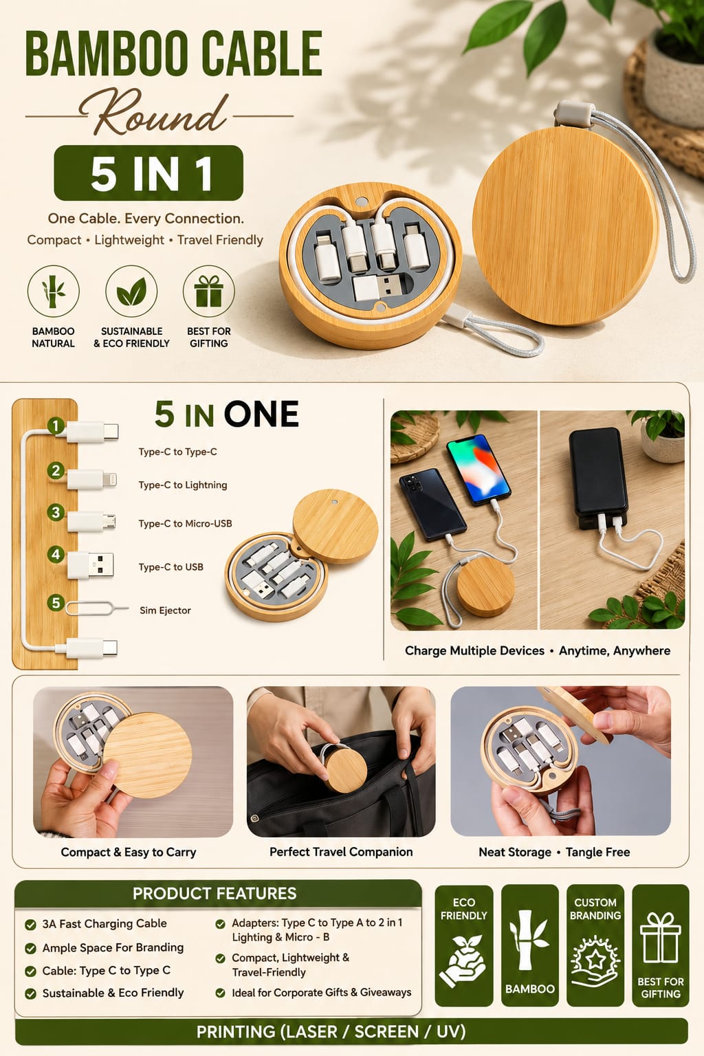 Bamboo Charging Cable
