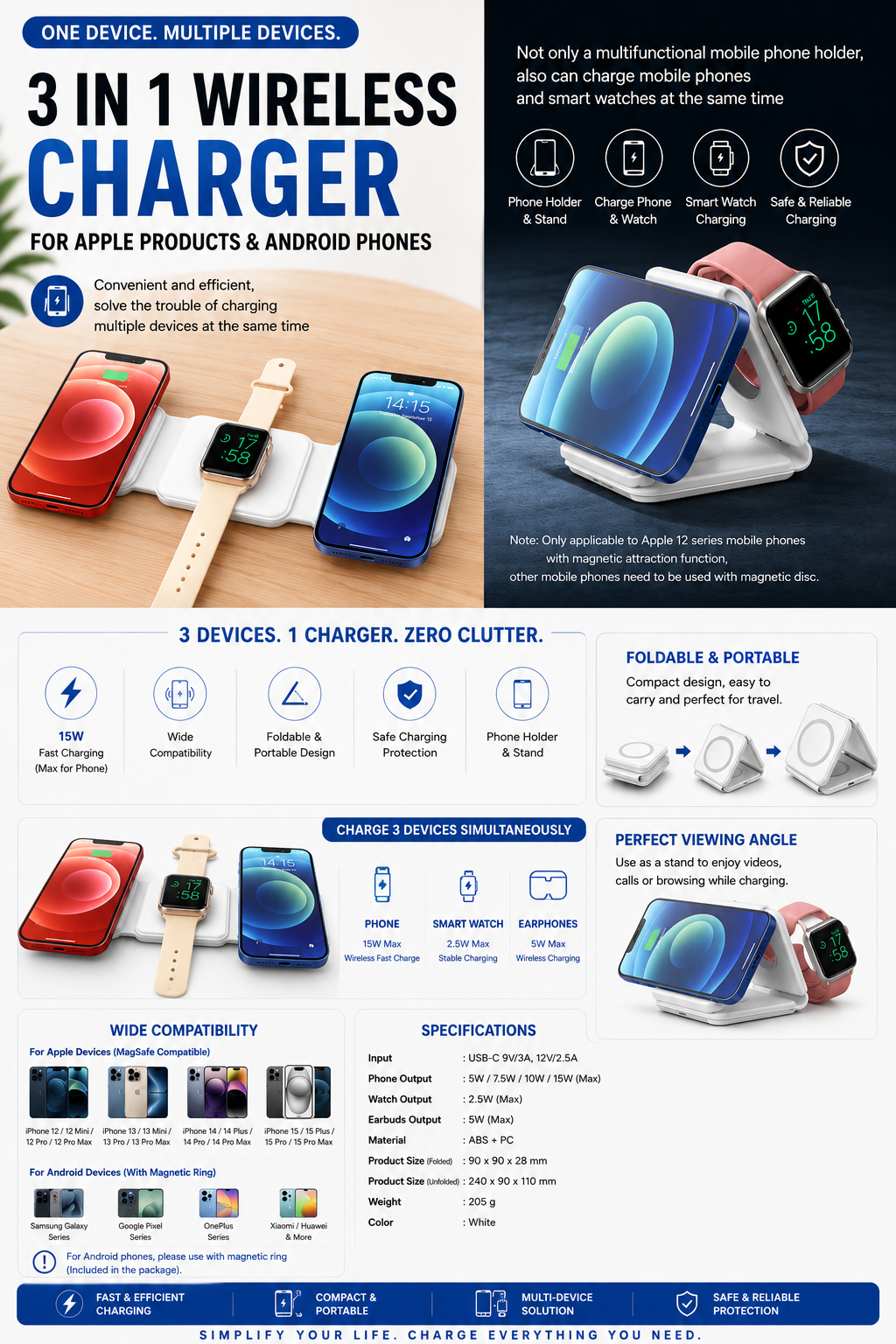 3 in 1 Folding Wireless Charger